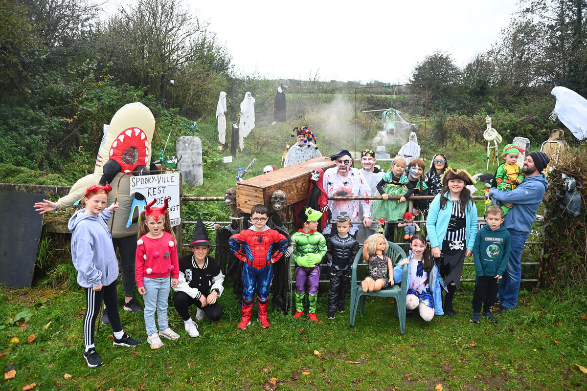  The village of Crossbarry is getting very spooky as Halloween approaches. Con Prout has created a haunted graveyard scene in his garden in the Cork village of Crossbarry. Picture: Larry Cummins