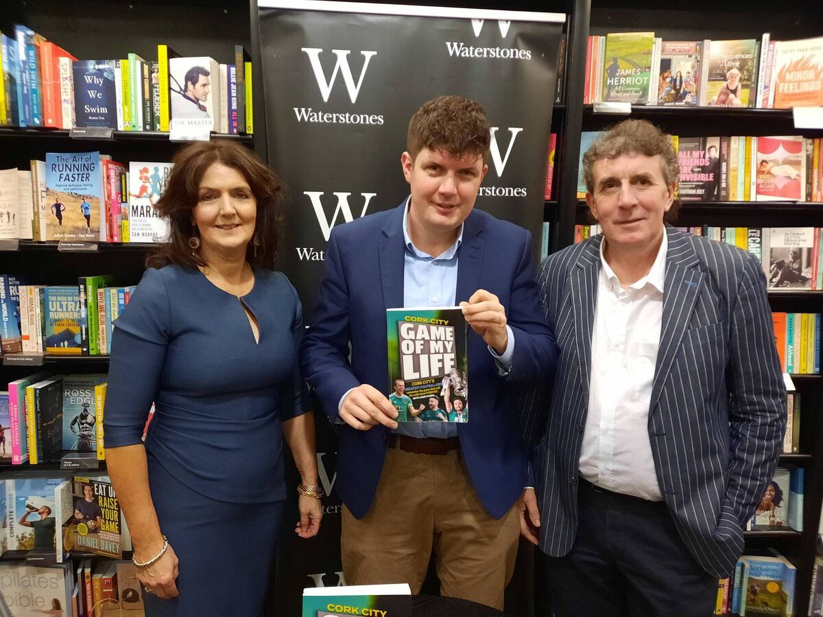 Game of My Life author John O'Shea with his parents at the launch in Waterstones. Game of My Life author John O'Shea with his parents at the launch in Waterstones.