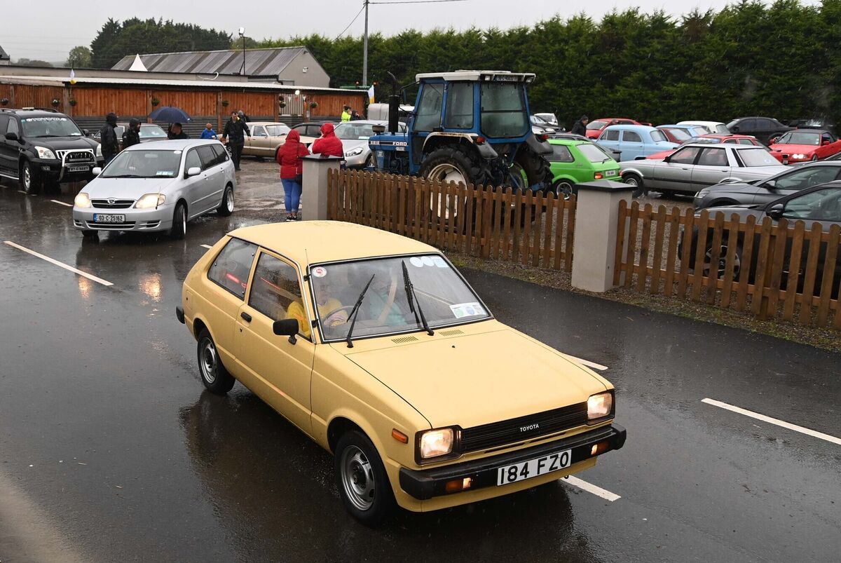 Cars heading off at the start of the Oliver Barlow Charity Car Run from the Old Walls Bar & Restaurant, Liscarroll, Co. Cork. Picture Denis Minihane. Cars heading off at the start of the Oliver Barlow Charity Car Run from the Old Walls Bar & Restaurant, Liscarroll, Co. Cork. Picture Denis Minihane.