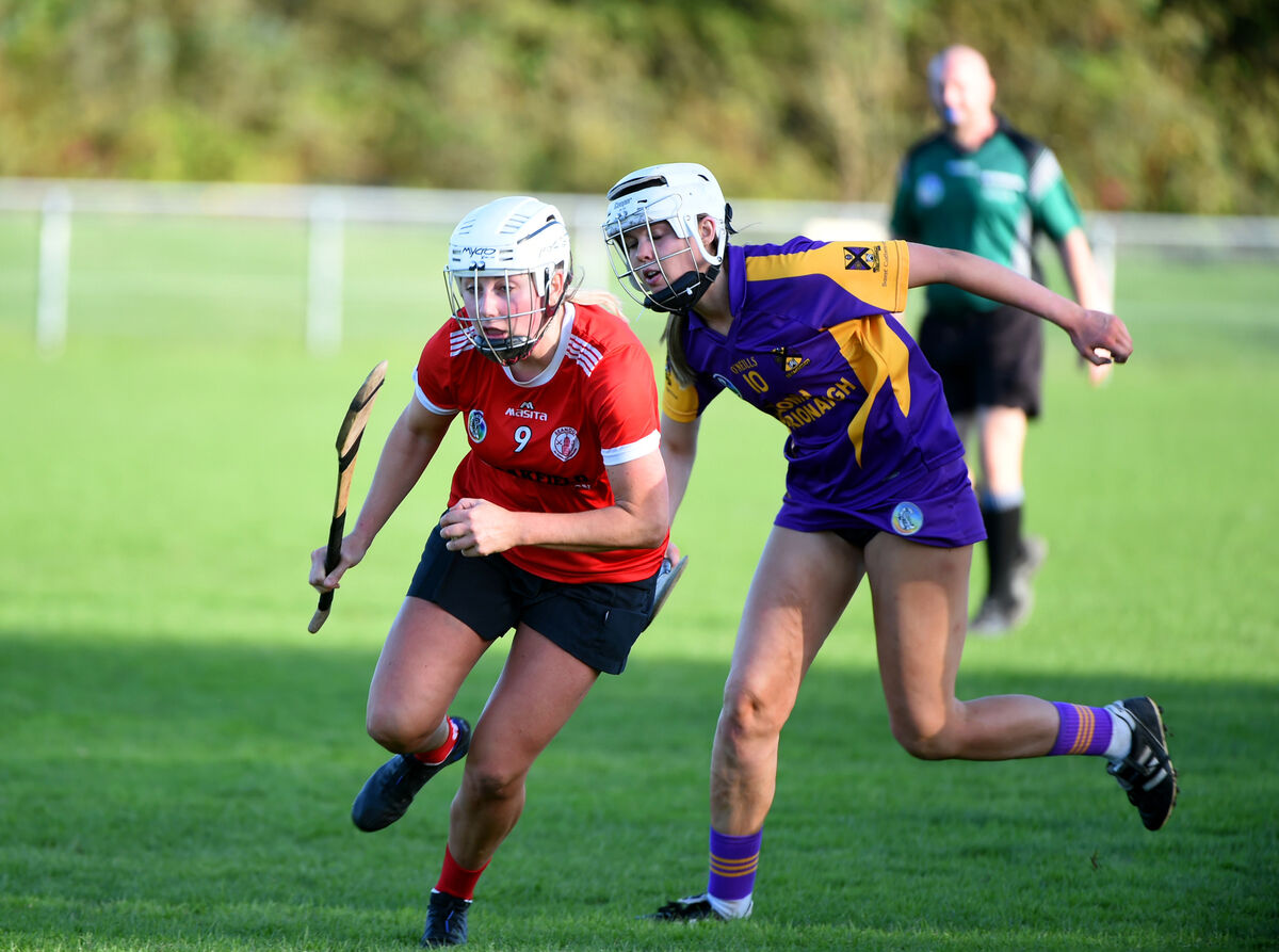 Katelyn Hickey, Seandún, gets past Niamh O'Regan, St Catherine's. Picture: Larry Cummins Katelyn Hickey, Seandún, gets past Niamh O'Regan, St Catherine's. Picture: Larry Cummins