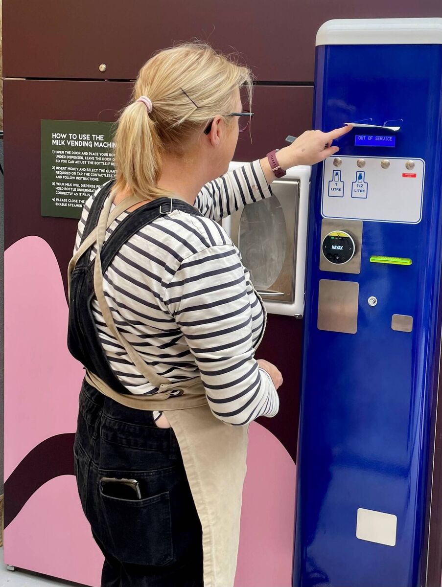 The on-site milk-vending machine, first of its kind in Munster The on-site milk-vending machine, first of its kind in Munster