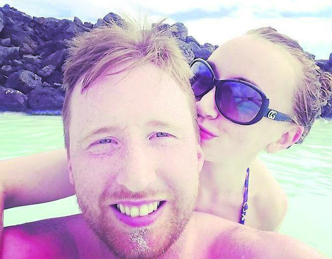Irene Kelleher and Denis O'Sullivan while on honeymoon in Iceland. 