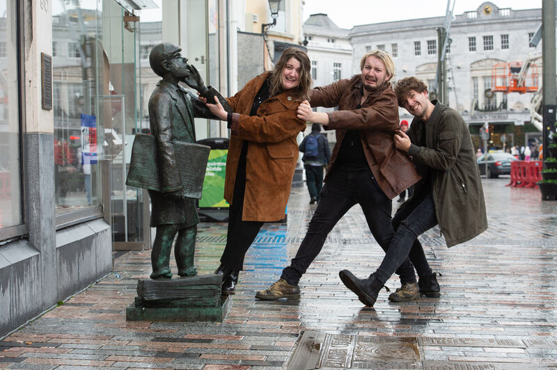  Pretty Happy with the Echo Boy statue on St Patrick's Street in Cork. Picture Dan Linehan