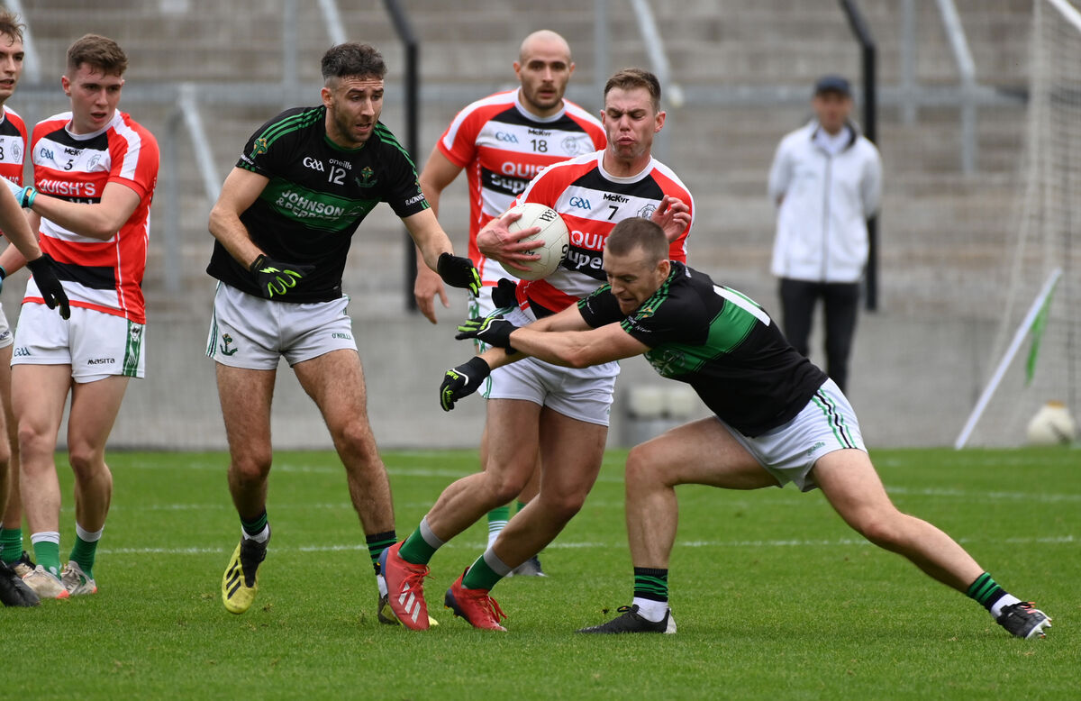Ballincollig's Cian Kiley is tackled by Nemo Rangers' Conor Horgan. Both players were highly impressive this season. Picture; Eddie O'Hare