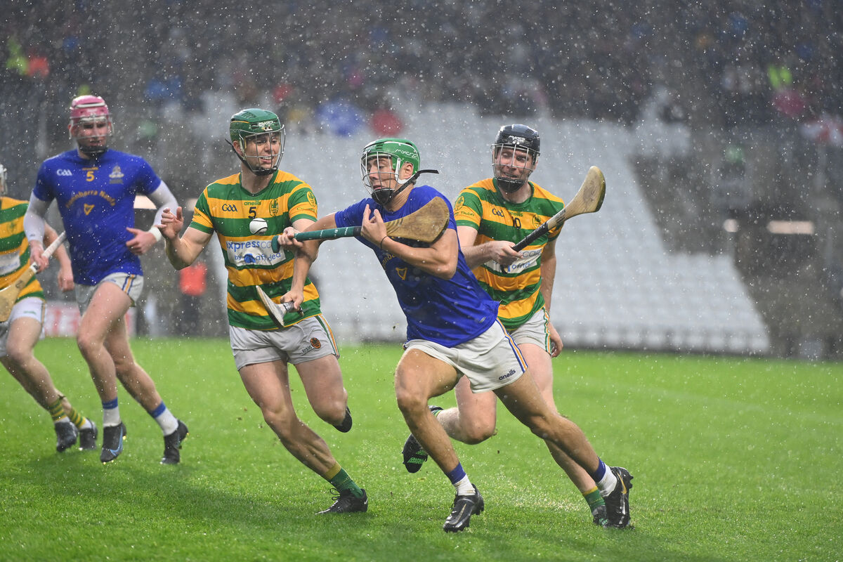  Ben Cunningham in action for the Barrs as Cathal Cormack, Blackrock, tries to stop his progress. Picture: Larry Cummins