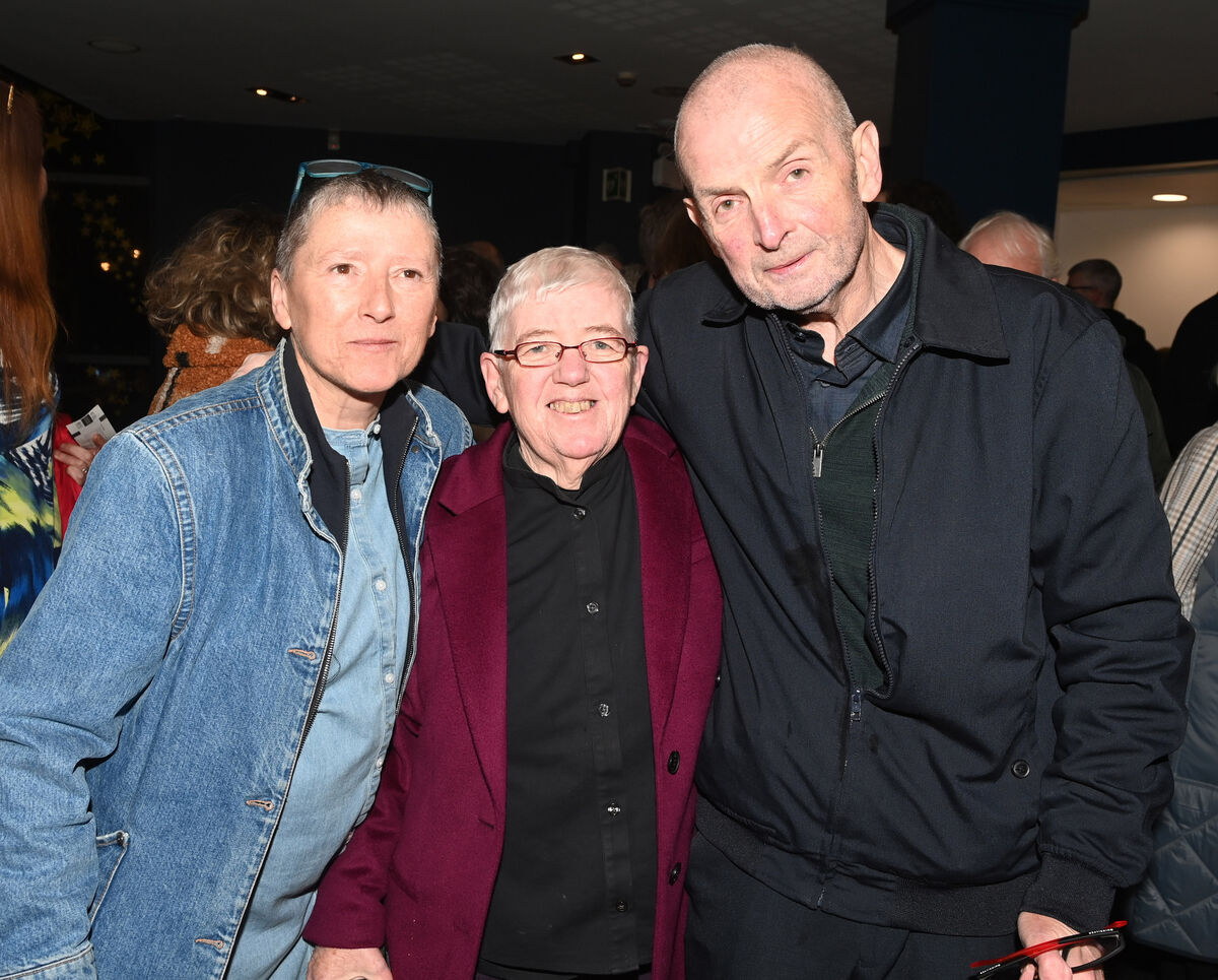 Don O'Leary with Dola Twomey and Mary Crilly at the Christy Moore concert for the Cork Life Centre at the Cork Opera House . Picture; Eddie O'Hare