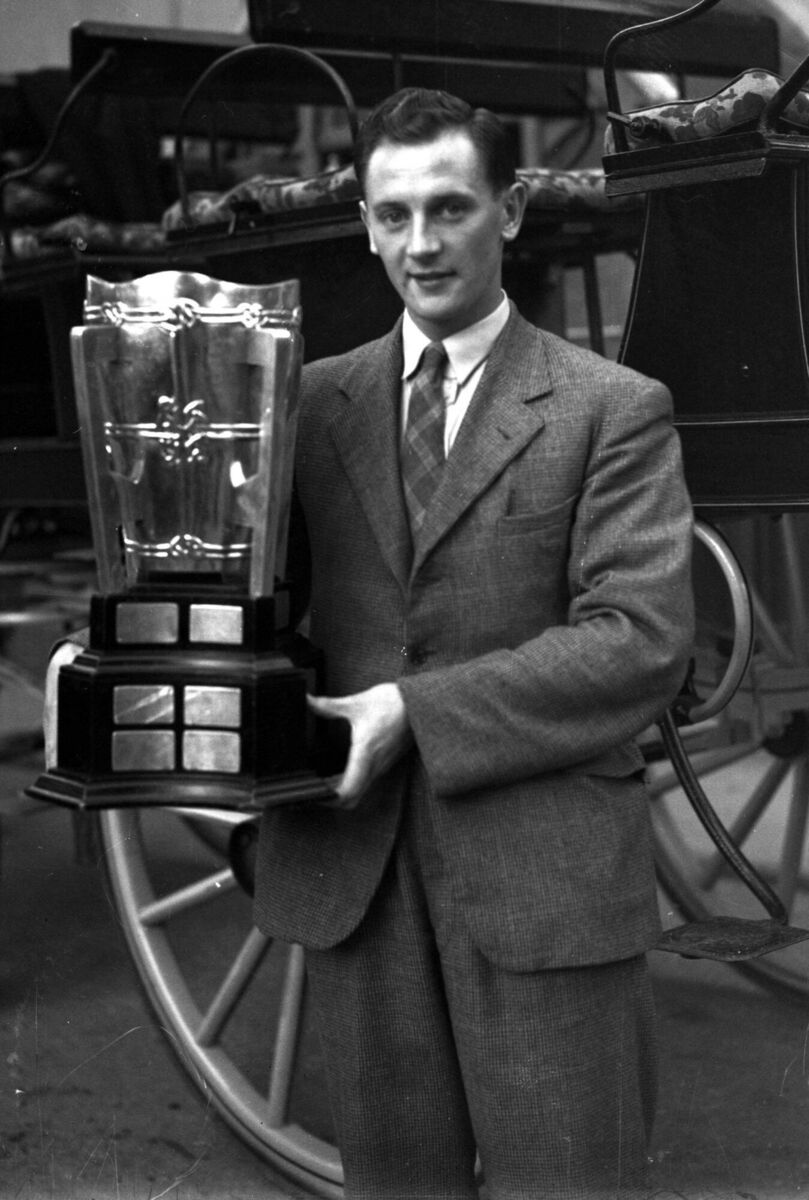 Jack Lynch holding the Liam MacCarthy in 1942.