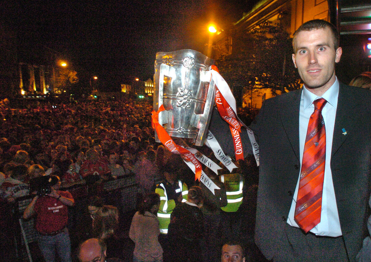 Ben O'Connor with the Liam MacCarthy Cup at the 2004 homecoming. Picture: Eddie O'Hare