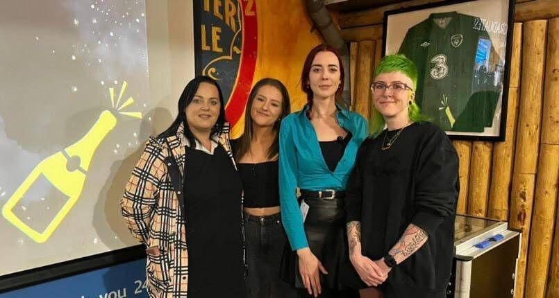 Shenan O’Mahoney (left) with women she trained to become door supervisors at the Mardyke Entertainment Complex - Kitty Burke, Alex O’Neill, and Marian Huges.