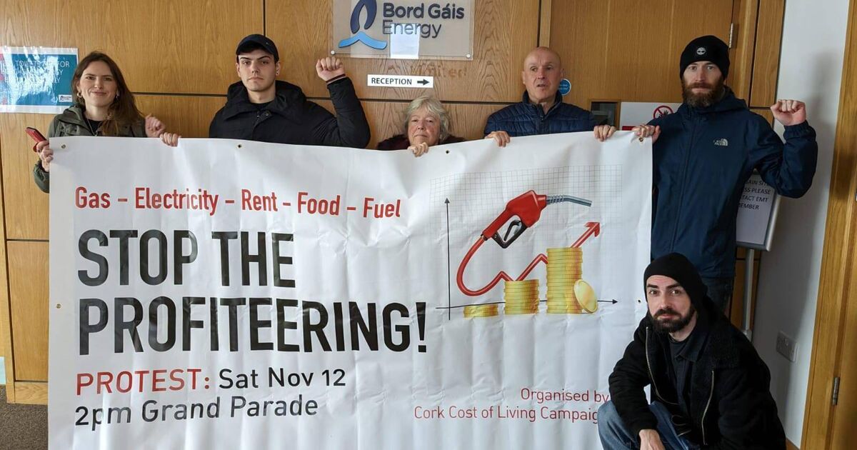 Protesters hold sit-in at Bord Gáis offices in Cork - Vimarsana News