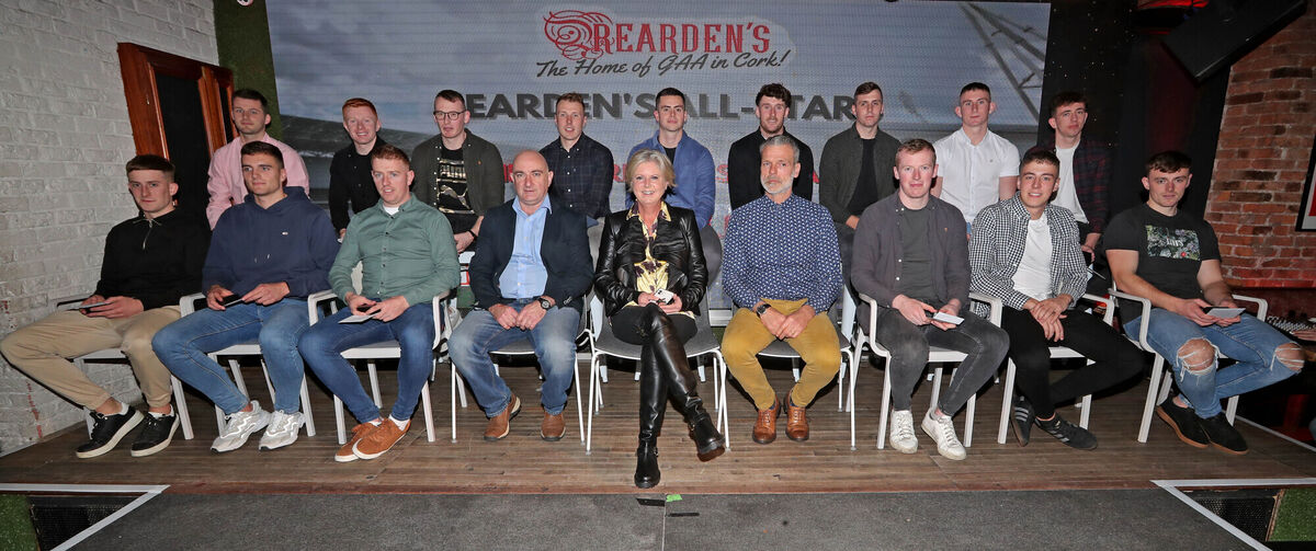 The Reardens All-Star hurlers with Fergal Condon, Cork selector, Margaret Kenneally and John Styles, Reardens. Picture: Jim Coughlan. The Reardens All-Star hurlers with Fergal Condon, Cork selector, Margaret Kenneally and John Styles, Reardens. Picture: Jim Coughlan.