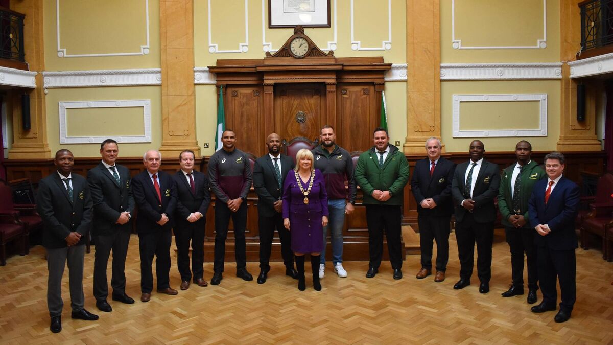 Munster and South Africa players welcomed to City Hall ahead of historic game