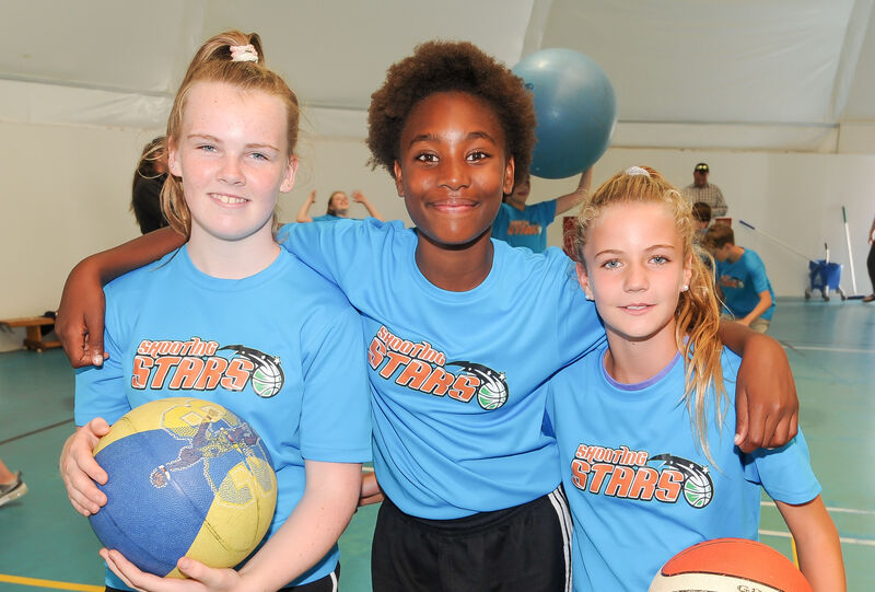 Cobh girls Katie Tarrant, Francesca Kyamagero and Isabelle Bardsley, at the Shooting Stars basketball camp at Coláiste Choilm in 2019. Picture: David Keane. Cobh girls Katie Tarrant, Francesca Kyamagero and Isabelle Bardsley, at the Shooting Stars basketball camp at Coláiste Choilm in 2019. Picture: David Keane.