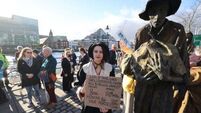 Activists highlight the Irish famine as they call for climate action
