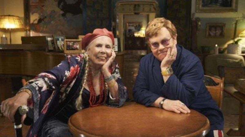 Joni Mitchell announces live album plans during rare interview with Elton John
