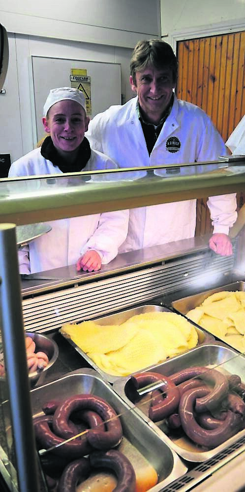 Mary Rose Moore and Donagh O’Reilly selling tripe and drisheen at the English Market. Mary Rose Moore and Donagh O’Reilly selling tripe and drisheen at the English Market.