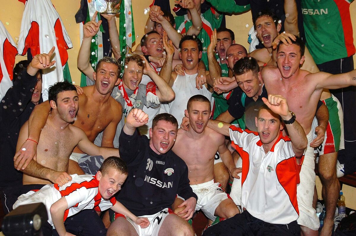 Celebration time in Cork City's dressingroom after City defeated Derry City to clinch the Eircom League trophy. /CORK CITY LEAGUE CHAMPIONS 2005 /Pic: Brian Lougheed Celebration time in Cork City's dressingroom after City defeated Derry City to clinch the Eircom League trophy. /CORK CITY LEAGUE CHAMPIONS 2005 /Pic: Brian Lougheed