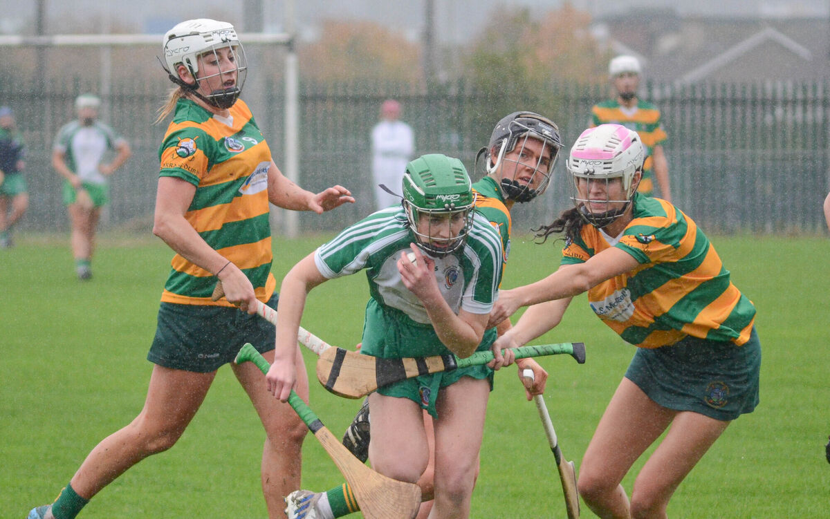 Aghabullogue's Cliona Healy manages to get past Katelyn Hickey, Michelle Murphy and Anna Lucey of Blackrock. Picture: Howard Crowdy Aghabullogue's Cliona Healy manages to get past Katelyn Hickey, Michelle Murphy and Anna Lucey of Blackrock. Picture: Howard Crowdy