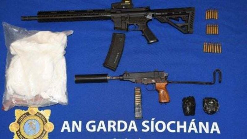 Cocaine and firearms seized by gardaí during Finglas raid