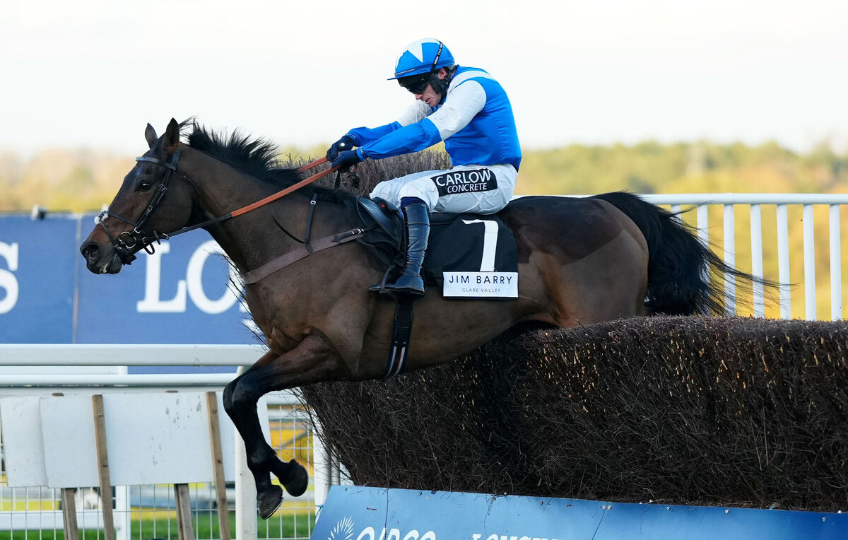 Boothill ridden by Jonathan Burke go on to win The Jim Barry Wines Hurst Park Handicap Chase. Picture: John Walton/PA Wire.