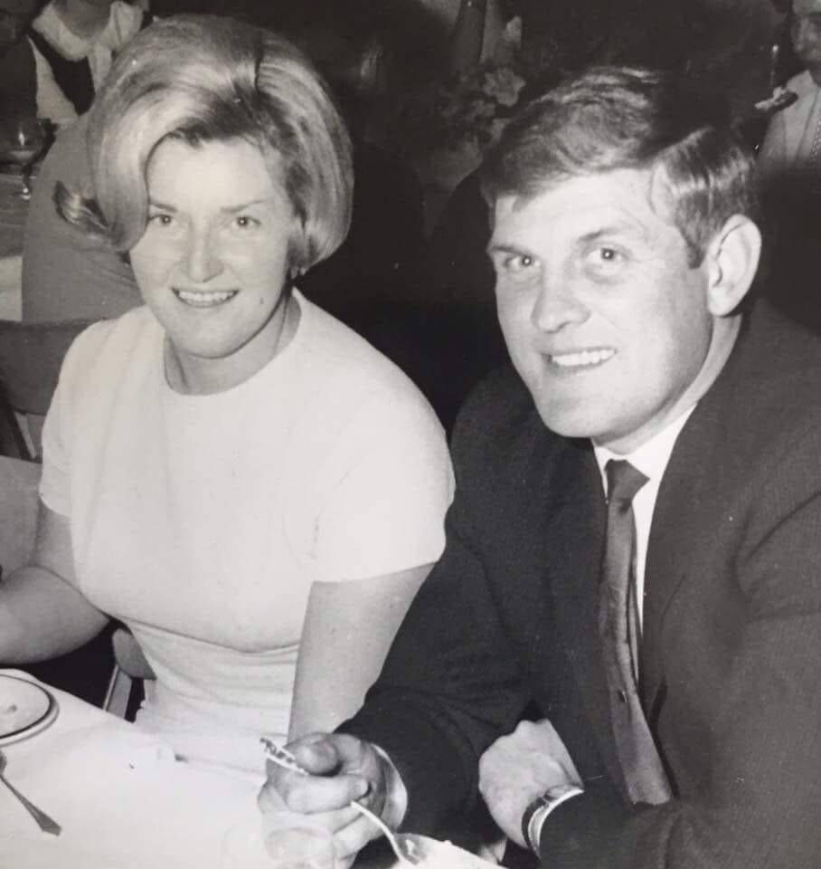 Ray Cowhie with his wife Cara. 