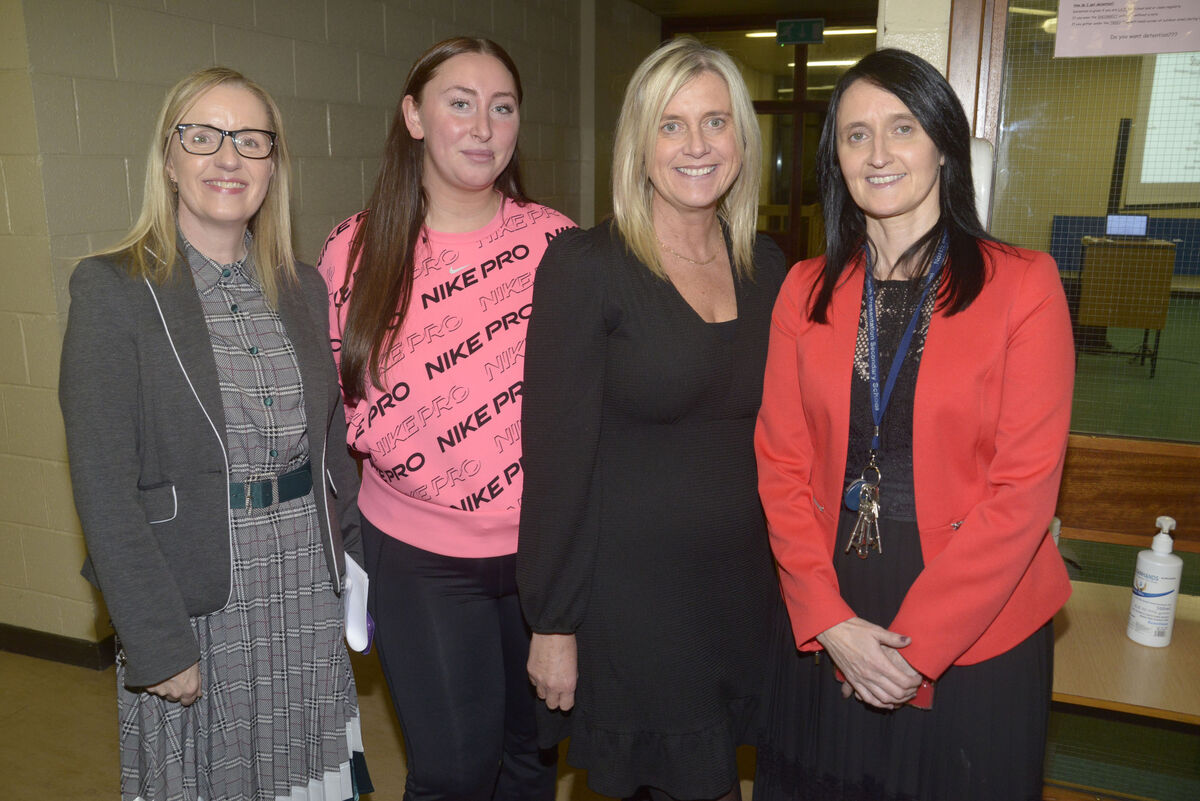 Pictured at North Presentation Secondary School open evening were teachers Norma O'Donoughue, Kaitlyn Long, Aishling Long and Stacey Higgins. Picture Denis Boyle