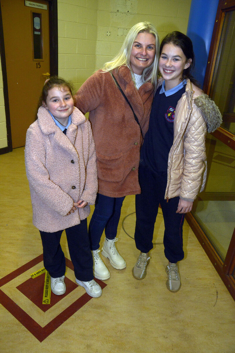 Pictured at North Presentation Secondary School open evening was Catriona Murray with daughters Ava and Jade. Picture Denis Boyle