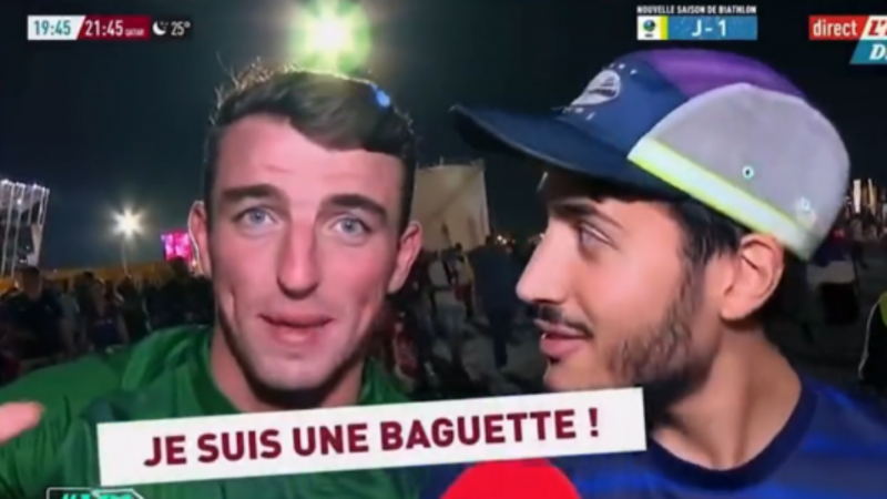 Irishman in Qatar announces that he is a baguette on French television broadcast