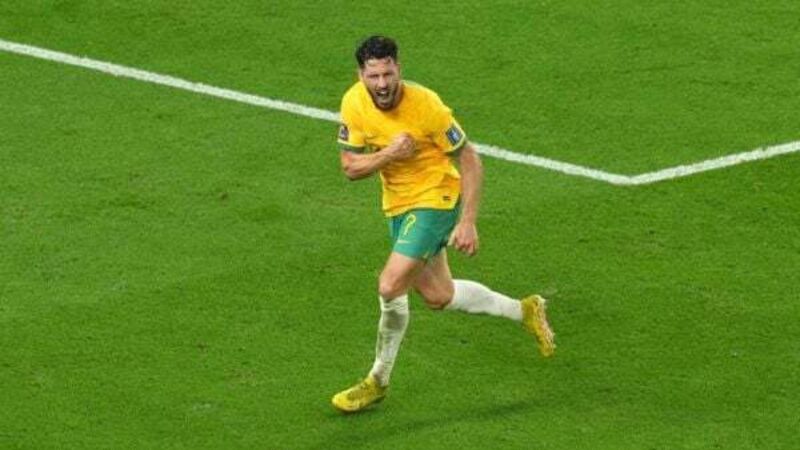 Australia stun Denmark to reach World Cup last 16 for first time in 16 years Australia stun Denmark to reach World Cup last 16 for first time in 16 years