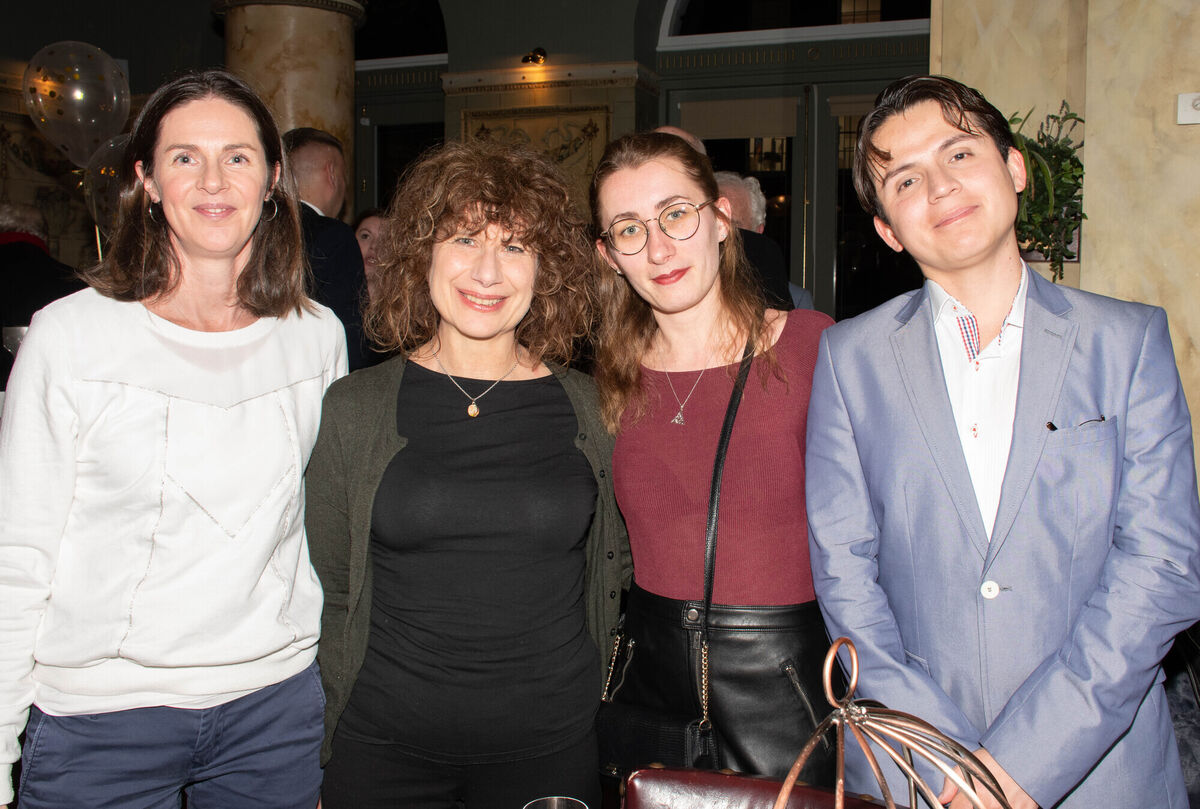 Attending the Alliance Francais 75th anniversary reception in the Imperial Hotel were Celine Gil, Aline Marshall, Laurie Dumas and Julio Armin Vargas from Cork. Picture: Howard Crowdy