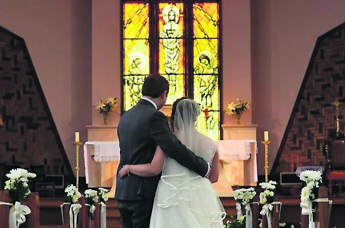 Sharon Hanna and Ruairi Ryan on their wedding day in the aisle of the Church of the Resurrection in Mallow Sharon Hanna and Ruairi Ryan on their wedding day in the aisle of the Church of the Resurrection in Mallow
