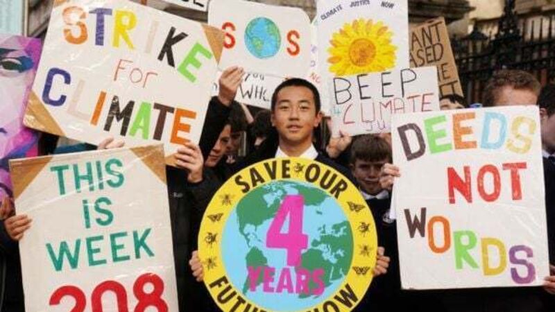 Student climate strikers mark four years of weekly protests outside Dáil Student climate strikers mark four years of weekly protests outside Dáil