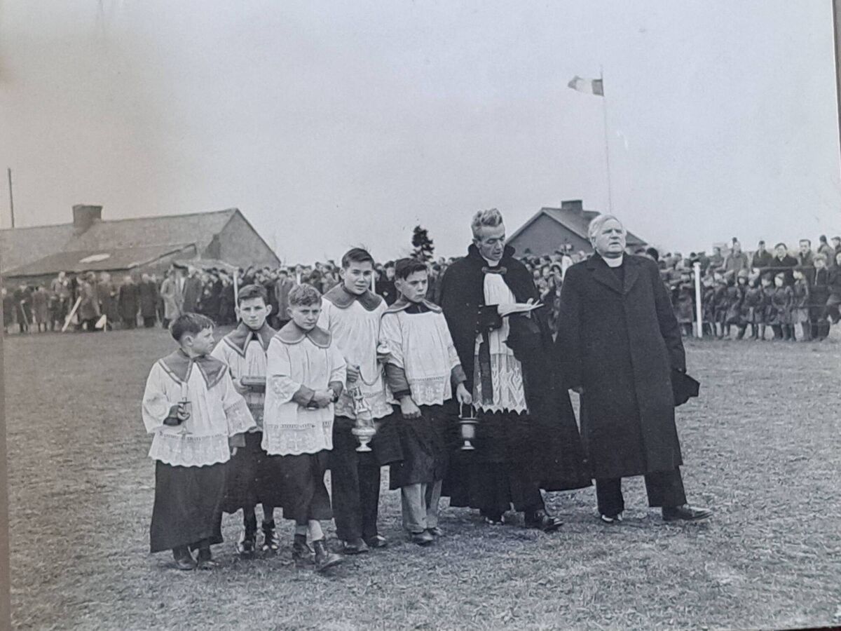 Rev Fr Willie O Riordan and Rev Fr Christy O Flynn P.P, blessing Manning Park in Passage West in 1952 Rev Fr Willie O Riordan and Rev Fr Christy O Flynn P.P, blessing Manning Park in Passage West in 1952
