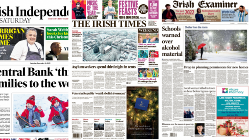 What the papers say: Saturday's front pages What the papers say: Saturday's front pages