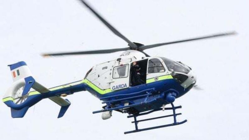 Emergency services at the scene of helicopter crash in Kildare