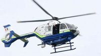 Emergency services at the scene of helicopter crash in Kildare