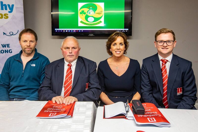 Newly-elected officers at the East Cork GAA Convention: Damien Irwin, Development Officer (Killeagh), Richard Fitzgerald, Vice-chairman (Russell Rovers), Avril Geary Chairperson (St Ita's), and Patrick Mulcahy Secretary (Killeagh). Picture: Denis O'Flynn.