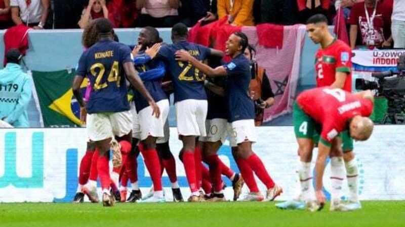 France survive scare before beating battling Morocco to reach World Cup final France survive scare before beating battling Morocco to reach World Cup final