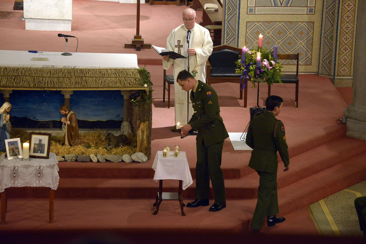 Taoiseach Micheál Martin, who is in Europe, was represented at the service by his aide de camp, Commandant Claire Mortimer, and minister of state Mary Butler represented the Government. Picture Denis Boyle Taoiseach Micheál Martin, who is in Europe, was represented at the service by his aide de camp, Commandant Claire Mortimer, and minister of state Mary Butler represented the Government. Picture Denis Boyle