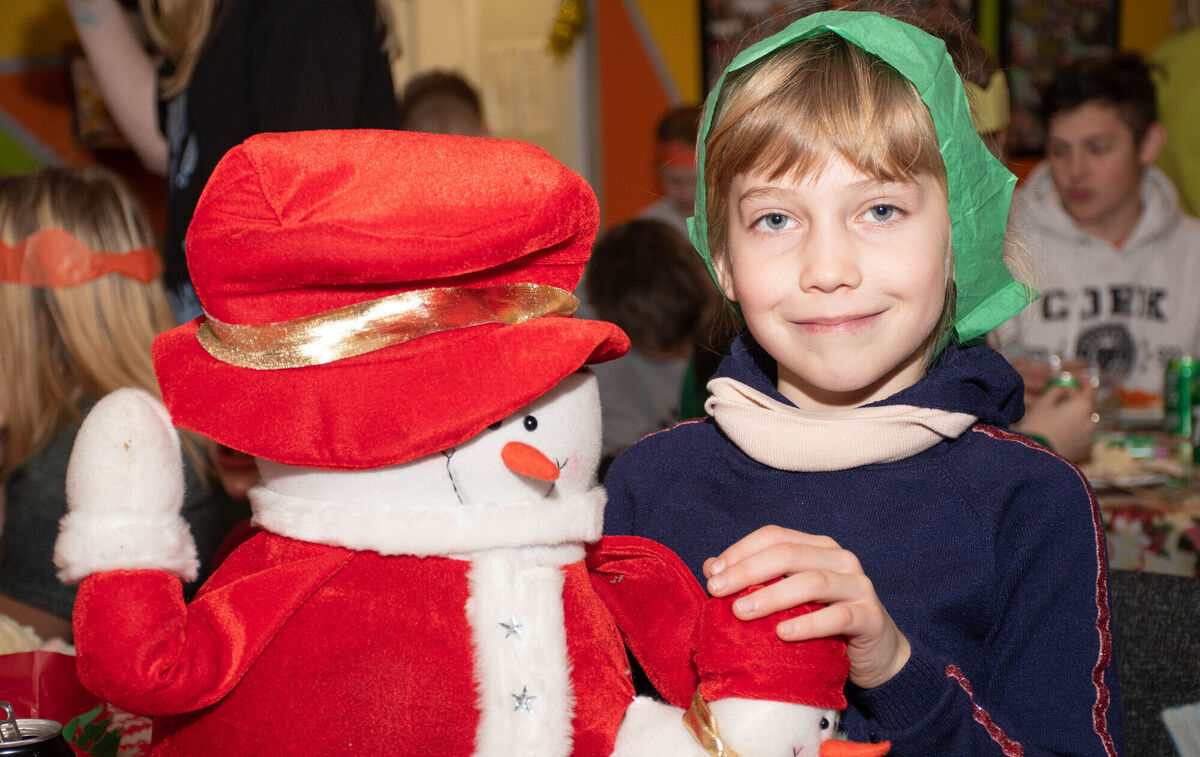 Angelina pictured with a Christmas Snowman at the recent Christmas dinner for Ukrainian children in the Linkpoint Youth Centre in Knocknaheeny. Picture: Howard Crowdy Angelina pictured with a Christmas Snowman at the recent Christmas dinner for Ukrainian children in the Linkpoint Youth Centre in Knocknaheeny. Picture: Howard Crowdy