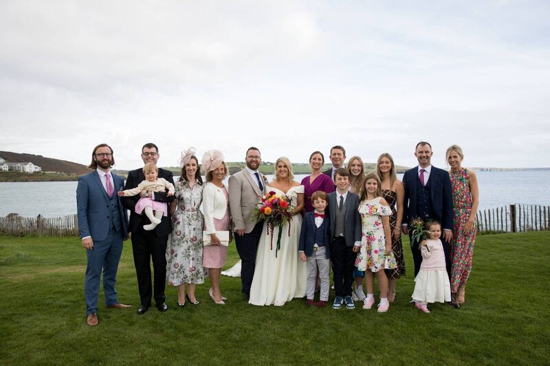 The happy couple with their family on their wedding day in Dunmore House Hotel. They were wed in a spiritual ceremony, followed by reception there. The happy couple with their family on their wedding day in Dunmore House Hotel. They were wed in a spiritual ceremony, followed by reception there.