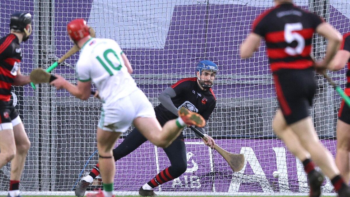 Ballyhale Shamrocks' Adrian Mullen sees his shot saved by Stephen O'Keefe of Ballygunner. Picture: INPHO/Tom Maher