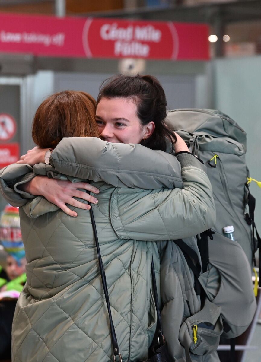 Jennifer Boyle greeting her daughter Caoimhe who arrived at Cork Airport from Amsterdam for Christmas. Picture Denis Minihane. Jennifer Boyle greeting her daughter Caoimhe who arrived at Cork Airport from Amsterdam for Christmas. Picture Denis Minihane.