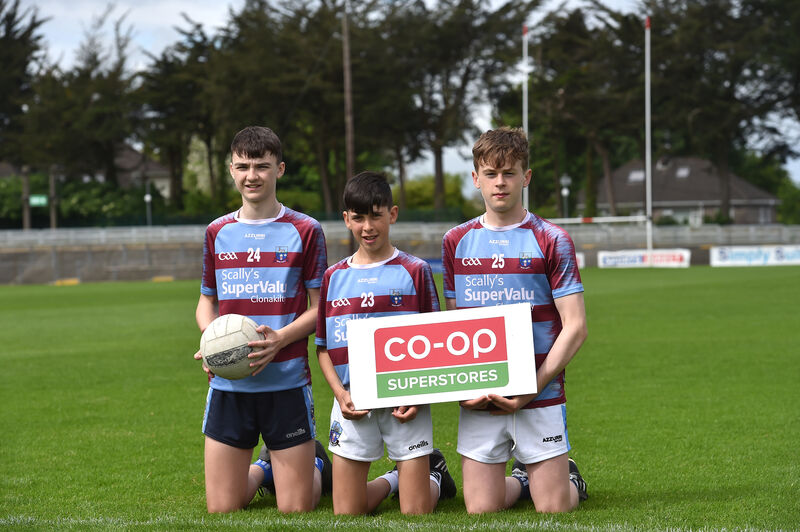 The U13 winning Ibane Gaels team of Riley O'Donovan, John Michael Foley and Conrad Murphy at the Rebel Óg football kicking skills competition. Picture: Dan Linehan The U13 winning Ibane Gaels team of Riley O'Donovan, John Michael Foley and Conrad Murphy at the Rebel Óg football kicking skills competition. Picture: Dan Linehan