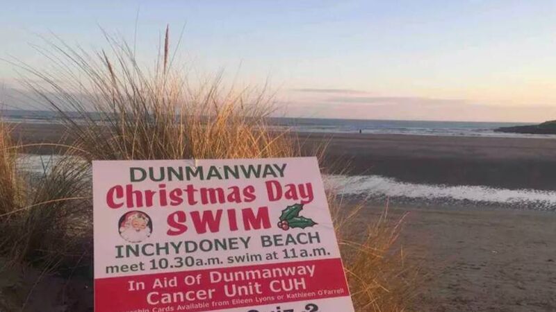 Christmas Day Swim at Inchydoney beach for CUH cancer treatment