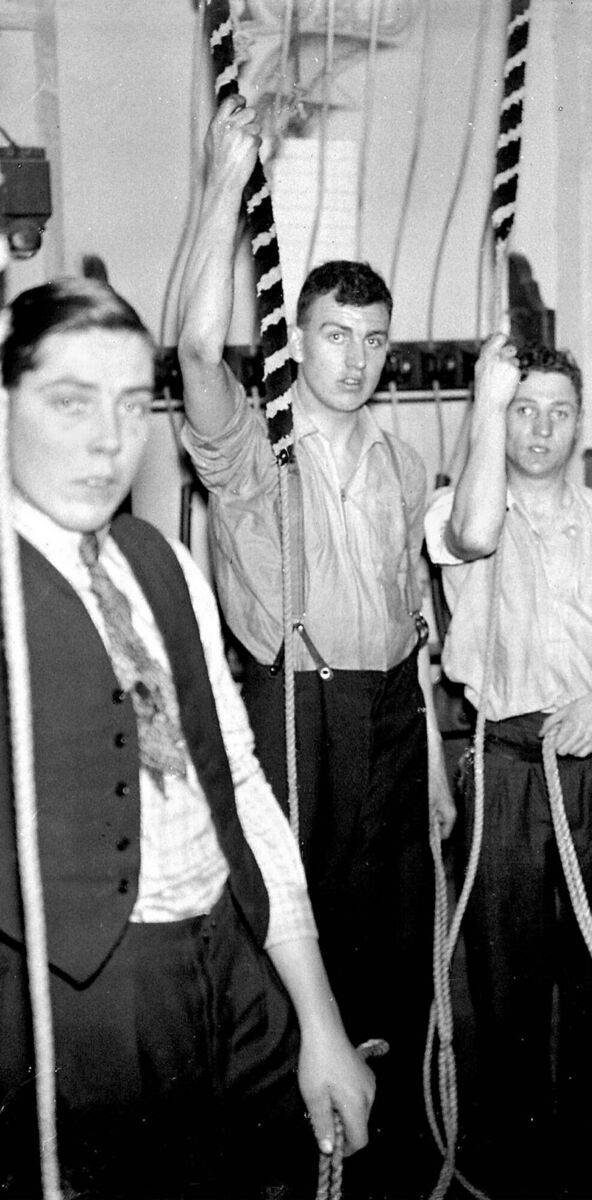 Bell-ringers ringing in the new year at St Fin Barre’s Cathedral, Cork, on January 1, 1935. Bell-ringers ringing in the new year at St Fin Barre’s Cathedral, Cork, on January 1, 1935.