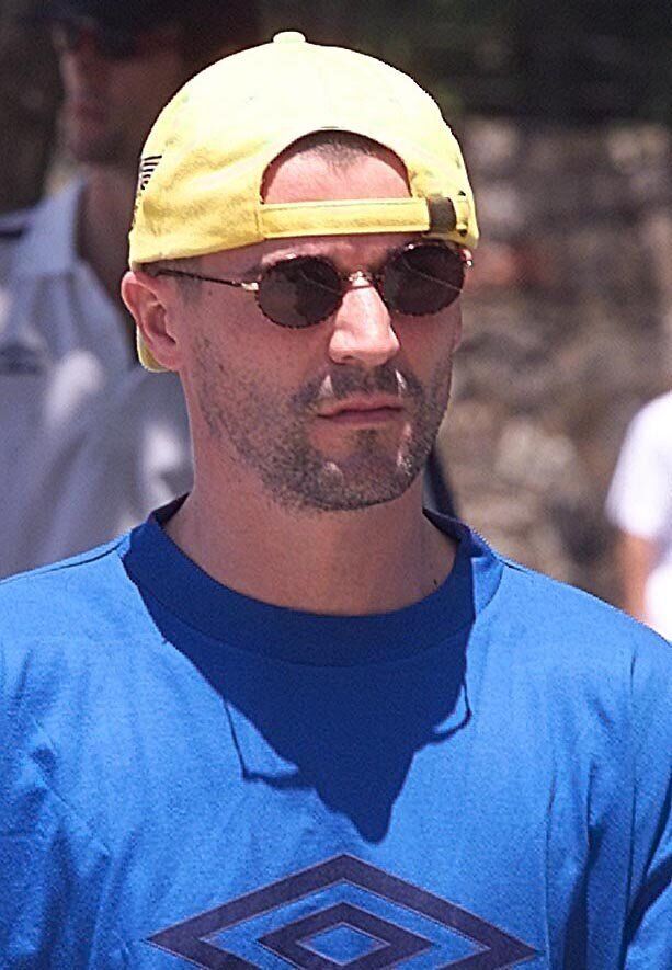 Manchester United star Roy Keane takes a walk outside the team hotel in Barra, Rio de Janeiro. Picture: Phil Noble 