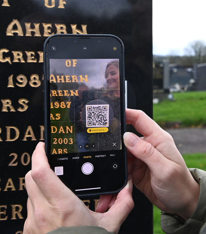 Judie Russell co-founder of The Story Of a QR code that is placed on the headstones to share memories of those who have died. Picture Dan Linehan Judie Russell co-founder of The Story Of a QR code that is placed on the headstones to share memories of those who have died. Picture Dan Linehan