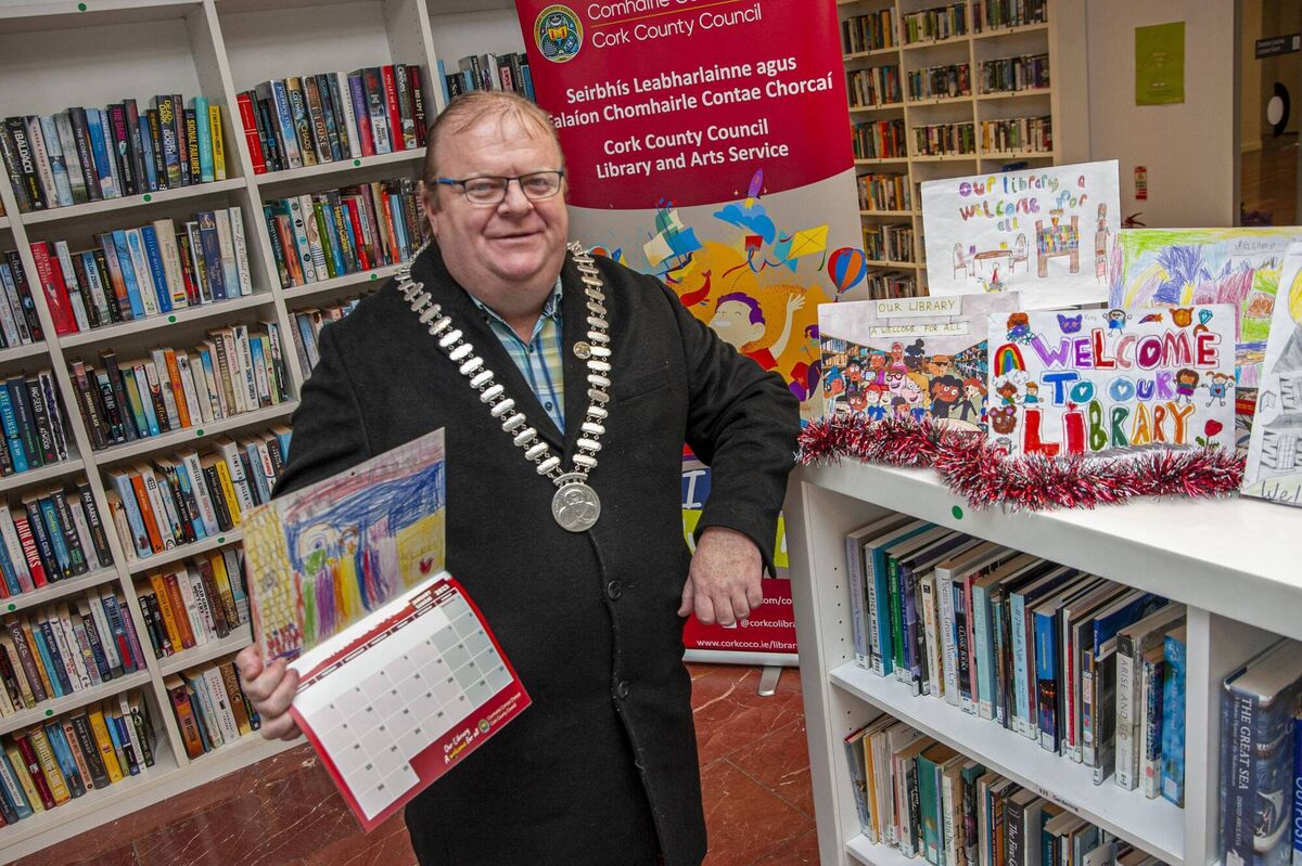 Mayor of the County of Cork, Cllr. Danny Collins launching the 2023 Cork County Library calendar at Lending HQ, Carrigrohane Road, Thursday December 15th at 3.30pm. Photo: Colm Lougheed Mayor of the County of Cork, Cllr. Danny Collins launching the 2023 Cork County Library calendar at Lending HQ, Carrigrohane Road, Thursday December 15th at 3.30pm. Photo: Colm Lougheed
