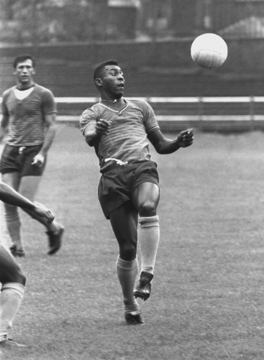 File photo dated 24-06-1966 of Brazil's Pele in training at Kilmarnock's Rugby Park stadium to prepare for the forthcoming World Cup in England. Photo: PA/PA Wire.
